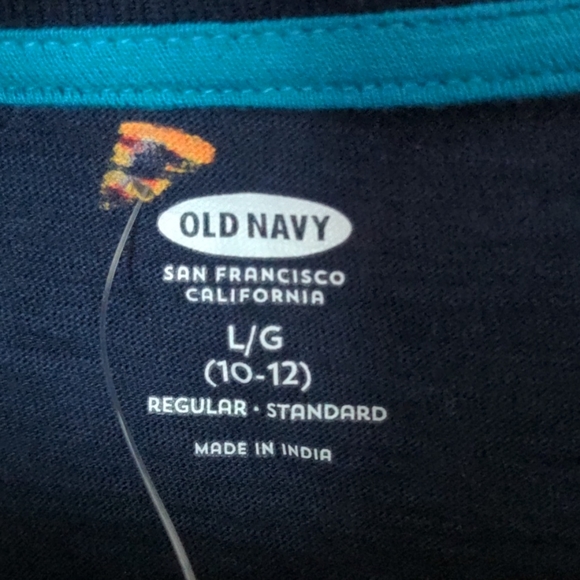 Old Navy L 10-12 Tagless Neck Novelty Pizza Shirt - Picture 3 of 4